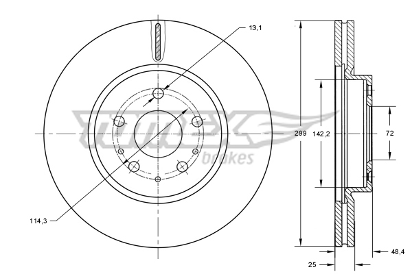 Brzdový kotouč TOMEX Brakes